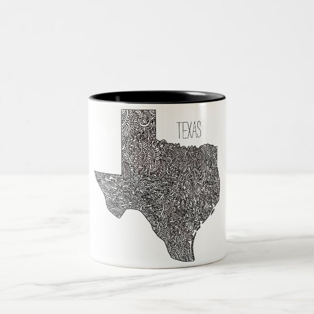 Caneca De Café Em Dois Tons Mapa de Texas (Centro)