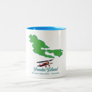 Caneca De Café Em Dois Tons Mapa de Viagem da Columbia Britânica da Ilha Pend