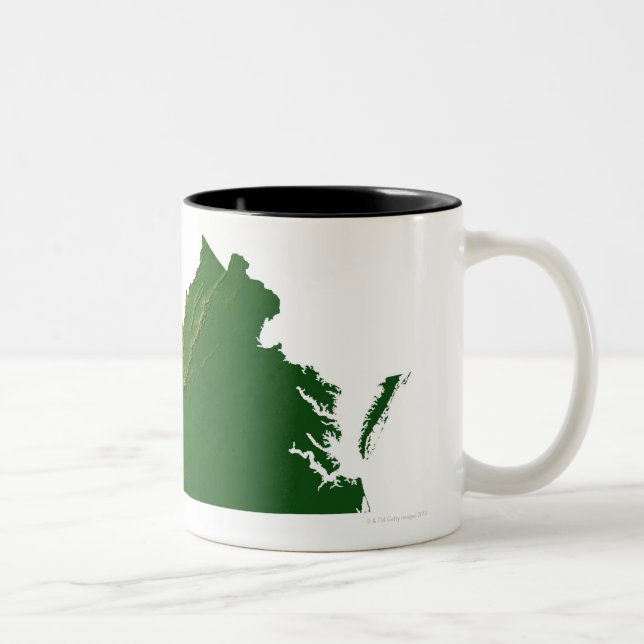 Caneca De Café Em Dois Tons Mapa de Virgínia (Direita)