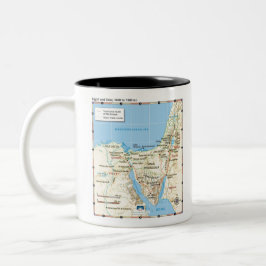 Caneca De Café Em Dois Tons Mapa do êxodo Egipto e Sinai 1400 a de Moses B
