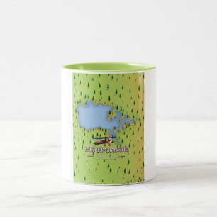 Caneca De Café Em Dois Tons Mapa do Lago Der-Chantecoq, França