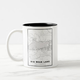 Caneca De Café Em Dois Tons Mapa do Lago Urso Grande
