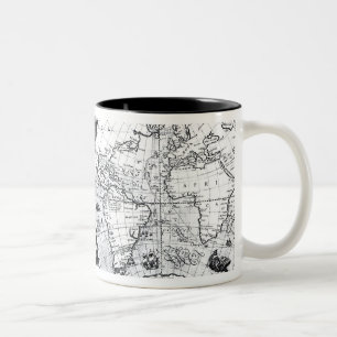 Caneca De Café Em Dois Tons Mapa do mundo