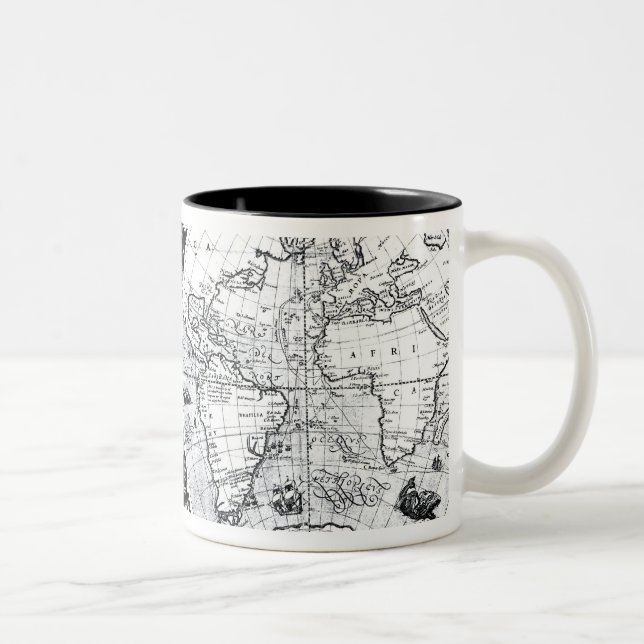 Caneca De Café Em Dois Tons Mapa do mundo (Direita)