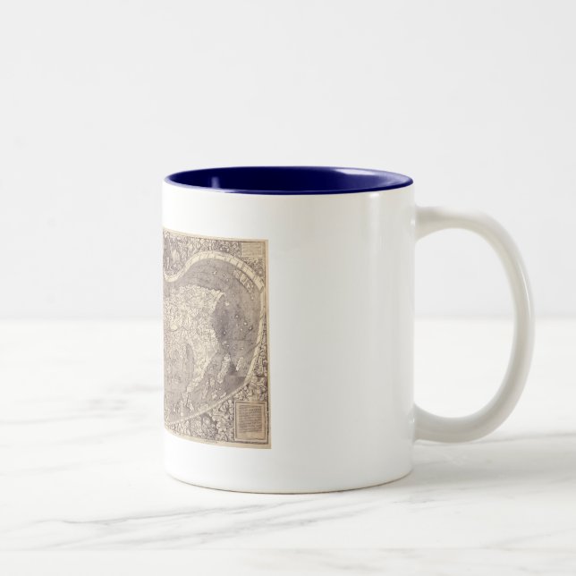 Caneca De Café Em Dois Tons Mapa do mundo 1507 de Martin Waldseemuller (Direita)