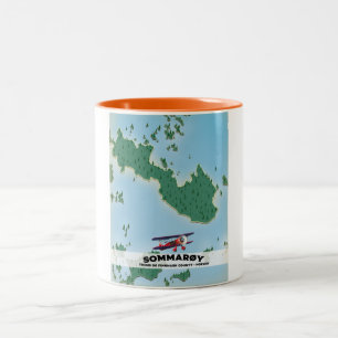 Caneca De Café Em Dois Tons Mapa do poster de viagens Sommarøy Norway
