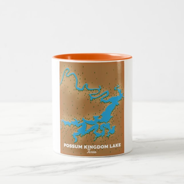 Caneca De Café Em Dois Tons Mapa do Reino Possum Texas (Centro)