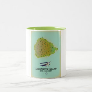 Caneca De Café Em Dois Tons Mapa do território ultramarino da ilha de Ascens