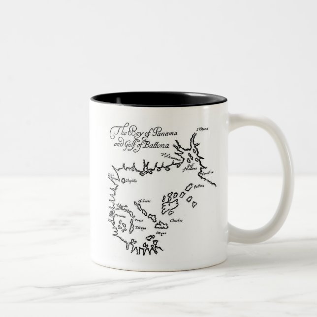 Caneca De Café Em Dois Tons Mapa do tesouro pirata (Direita)