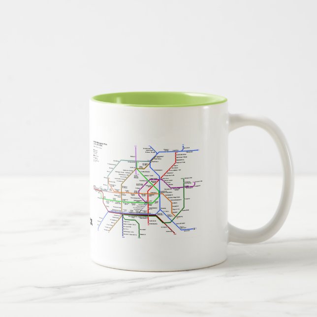 Caneca De Café Em Dois Tons Mapa do tubo de Viena (Direita)