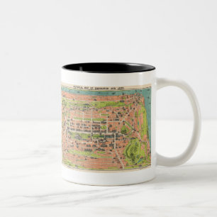 Caneca De Café Em Dois Tons Mapa do vintage de Edimburgo Scotland (1935)