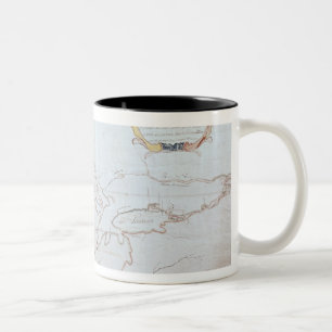 Caneca De Café Em Dois Tons Mapa dos grandes lagos