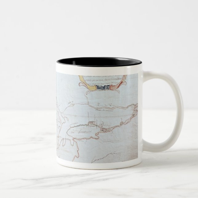 Caneca De Café Em Dois Tons Mapa dos grandes lagos (Direita)