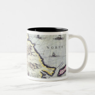 Caneca De Café Em Dois Tons Mapa dos passos de Magellan, Patagonia