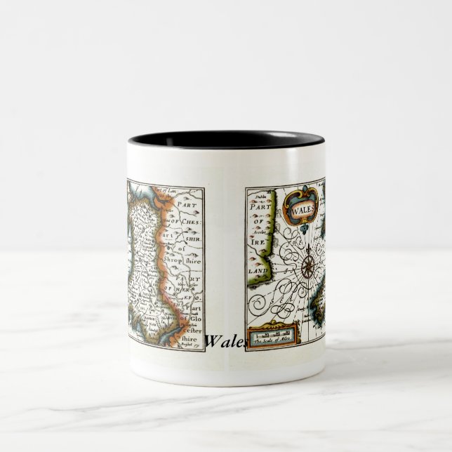 Caneca De Café Em Dois Tons Mapa e/ou bandeira de Wales (Centro)