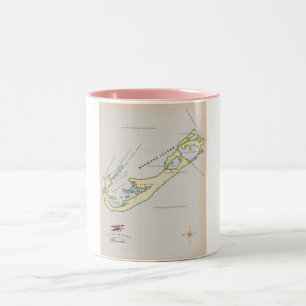 Caneca De Café Em Dois Tons Mapa ilustrado das Bermudas