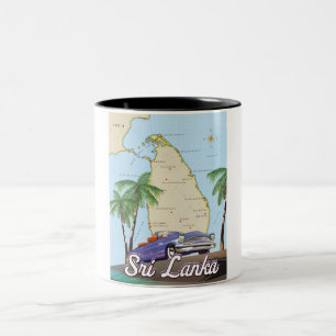 Caneca De Café Em Dois Tons Mapa ilustrado das Ilhas Malvinas.