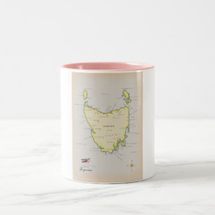 Caneca De Café Em Dois Tons Mapa ilustrado de Java.