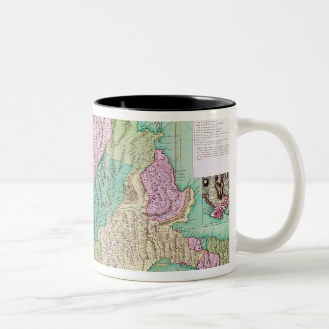 Caneca De Café Em Dois Tons Mapa militar de Córsega, 1768 (Direita)
