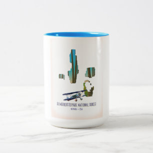 Caneca De Café Em Dois Tons Mapa nacional da floresta de Humboldt-Toiyabe