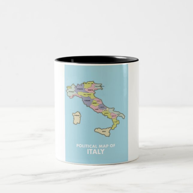 Caneca De Café Em Dois Tons Mapa político da Itália (Centro)