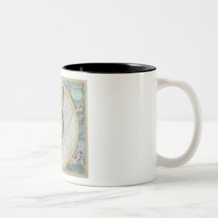 Caneca De Café Em Dois Tons Mapa que faz um mapa da órbita da lua em torno do