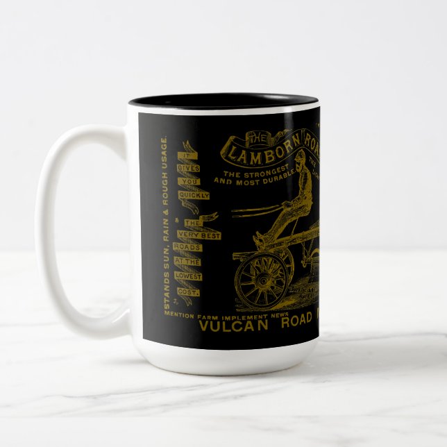 CANECA DE CAFÉ EM DOIS TONS MÁQUINA ENGENHEIRO 1889 OPERACIONAL MEDIA PENNSYLV (Esquerda)