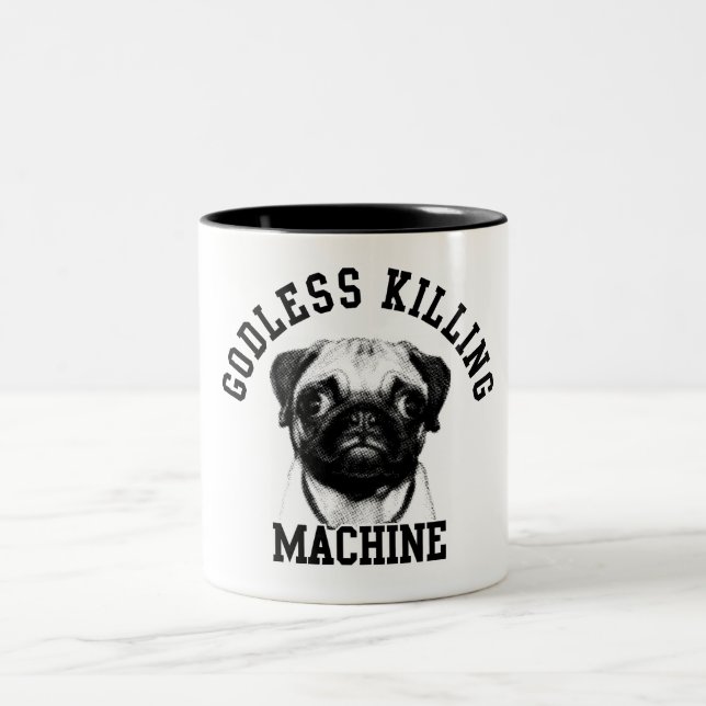 Caneca De Café Em Dois Tons Máquina Godless da matança (Centro)