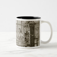 Máquina impressora alemão medieval (gravura)