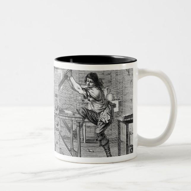 Caneca De Café Em Dois Tons Máquina impressora francesa, 1642 (Direita)