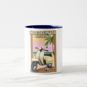 Caneca De Café Em Dois Tons Mar del Plata Argentina poster