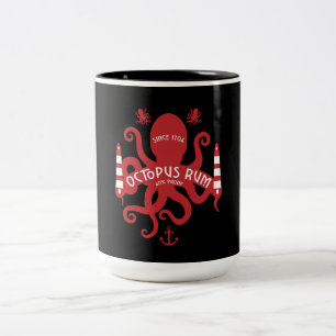 Caneca De Café Em Dois Tons Mar Pensado E Fantasia Octopus Mug Náutico Ser