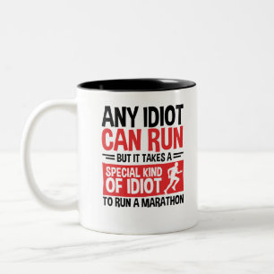 Caneca De Café Em Dois Tons Maratona Qualquer Idiota Pode Executar