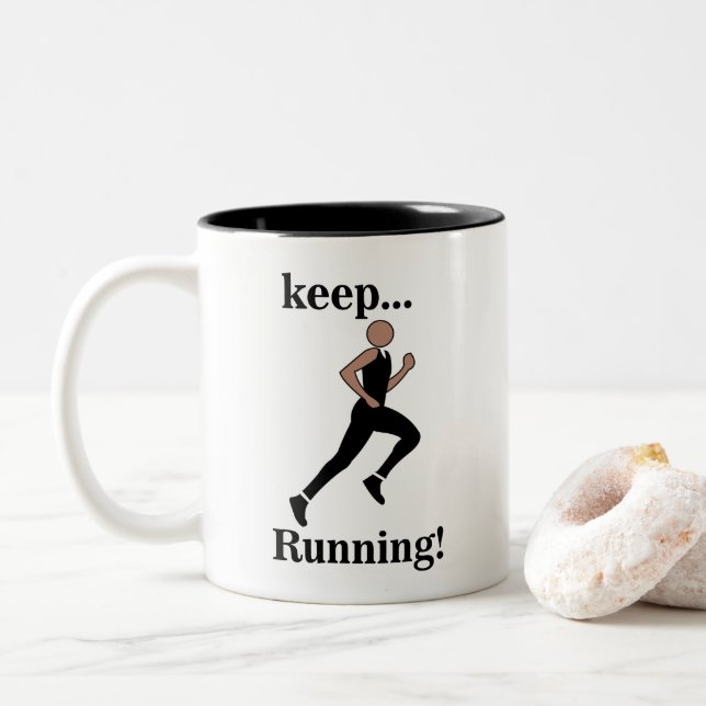 Caneca De Café Em Dois Tons Maratonista Runner Athlete (Com Donut)