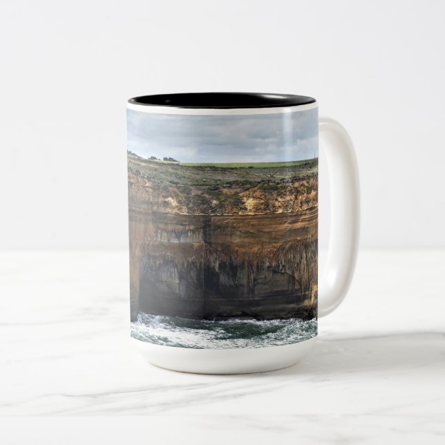 Caneca De Café Em Dois Tons Maravilhas Esculpidas pelo Oceano (Frente Esquerda)
