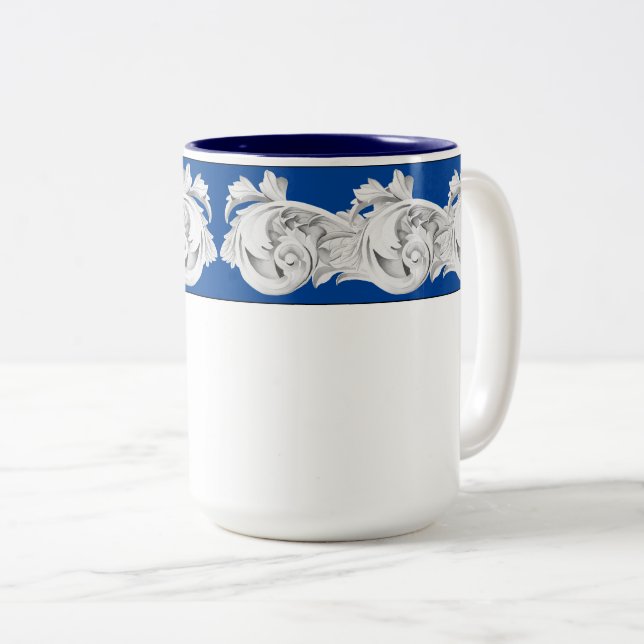 Caneca De Café Em Dois Tons Marble Tendrils em uma caneca Combo (15 oz.) (Frente Esquerda)
