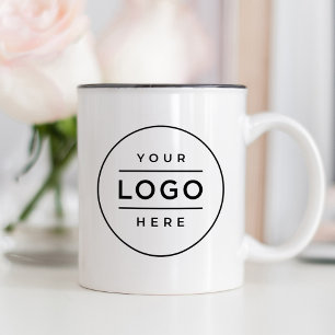 Caneca De Café Em Dois Tons Marca do logotipo comercial personalizado