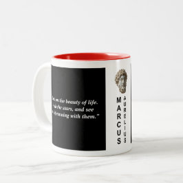 Caneca De Café Em Dois Tons Marco Aurélio Citação Personalizada Cama Filosofia