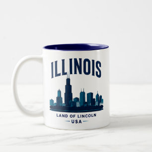 Caneca De Café Em Dois Tons Marcos Ilustres de Illinois