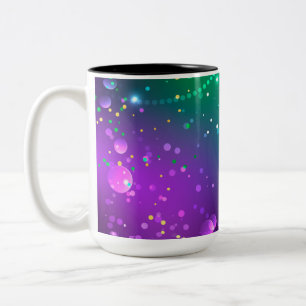 Caneca De Café Em Dois Tons Mardi Gras Festivo Purple Background