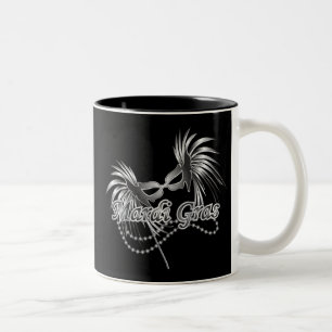 Caneca De Café Em Dois Tons Mardi Gras Mask
