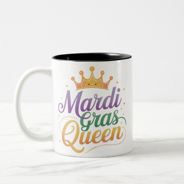 Caneca De Café Em Dois Tons Mardi Gras Queen Parade (Esquerda)