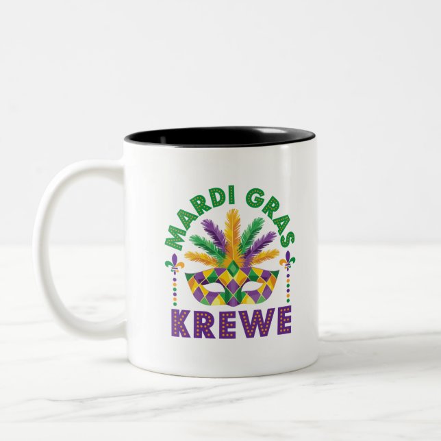 Caneca De Café Em Dois Tons Mardi Graw Krewe Parade Festival (Esquerda)