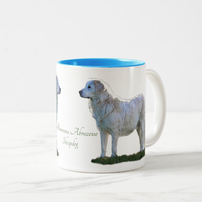 Caneca De Café Em Dois Tons Maremma Abruzzes Sheepdog  (Frente Esquerda)