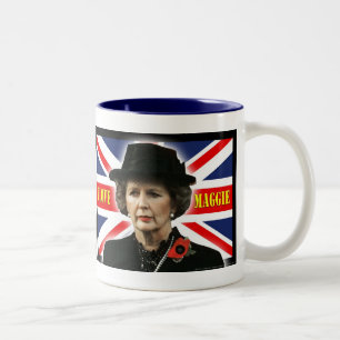 Caneca De Café Em Dois Tons Margaret Thatcher eu amo Maggie
