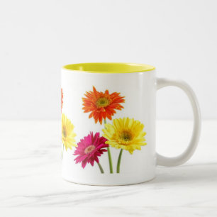 Caneca De Café Em Dois Tons Margaridas do Gerbera