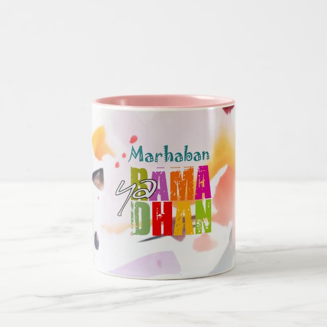 Caneca De Café Em Dois Tons Marhaban ya Ramadhan Coffee Mug de dois tons (Centro)