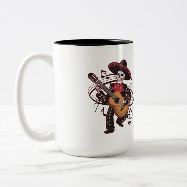 Caneca De Café Em Dois Tons Mariachi Skeleton Groove (Esquerda)