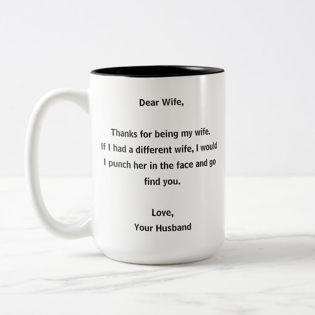 Caneca De Café Em Dois Tons Marido Engraçado para Mulher (Esquerda)
