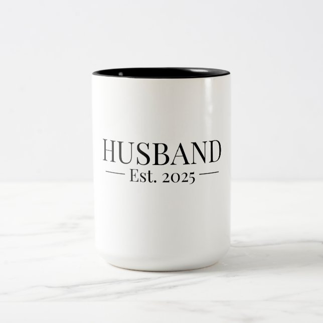 Caneca De Café Em Dois Tons Marido Estabelecido 2025 (Centro)